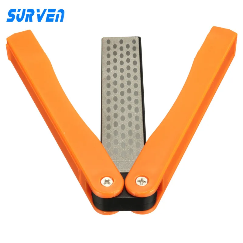 

SURVEN Portable 5" Double Side Whestone Grindstone for Pocket Folding Knife Sharpen Sharpening Stone Sharpener Diamond Orange