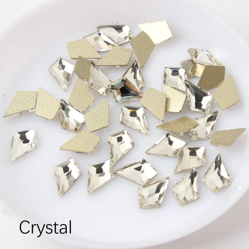 Crystal Горячая Распродажа большие стрелки 5x8 мм ногтей Стразы 13 видов цветов Необычные хрустальные камни 30/100 шт для 3D нейл-арта украшения - Цвет: Crystal