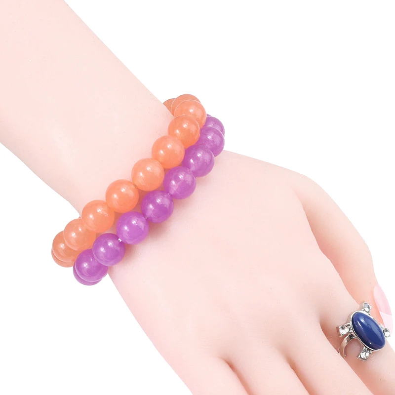 New Bracelet Trends Orange Red 12mm Big Beads Chalcedony Women Yoga Bracelets Sets Meditation Gem Stone Onyx His Hers Hand Chain