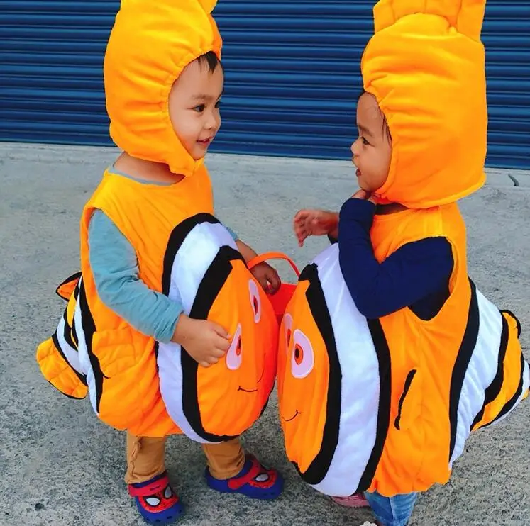 New Animals Costume Baby Kids Fish Clownfish From Pixar Animated Film Halloween Christmas Cosplay Costume New Animals Costume Baby Kids Fish Clownfish From Pixar Animated Film Halloween Christmas Cosplay Costume