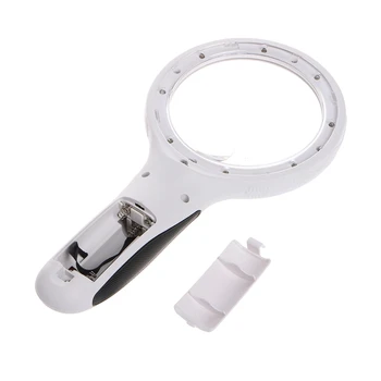 

10X Handheld Magnifier Magnifying Glass Lens Loupe 8 LED Light With Money Detect