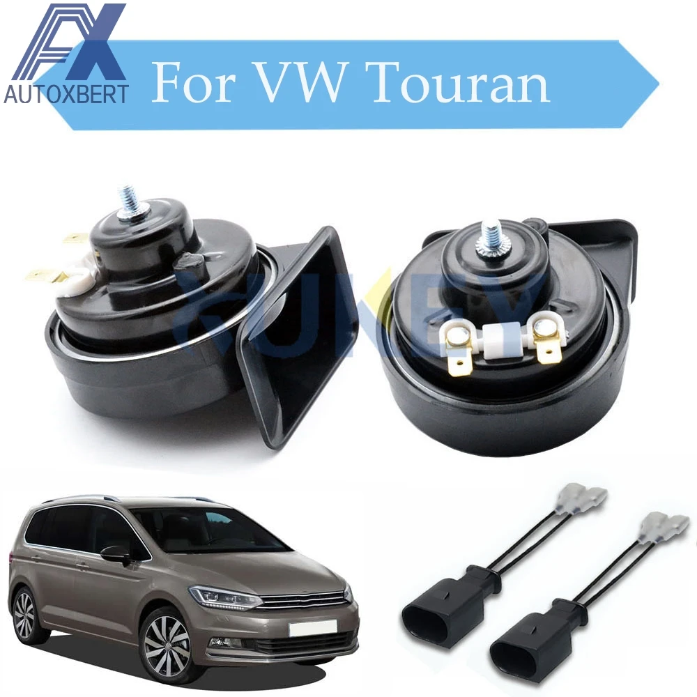 1 Set 410/510Hz High Low Tone Waterproof Loud Car Snail Horns 12V 110-125db Auto Horn For VW Touran MK1 MK2 2003