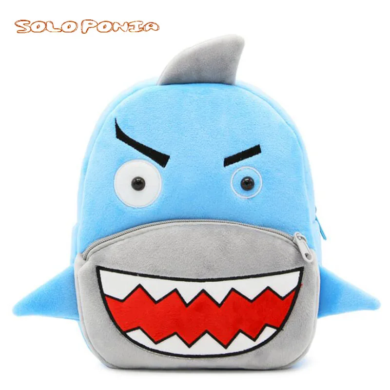 Shark Детский плюшевый рюкзак, Мультяшные школьные сумки для детского сада, детские сумки для мальчиков и девочек, милые Мультяшные дизайнерские плюшевые игрушки для дня рождения - Цвет: Shark