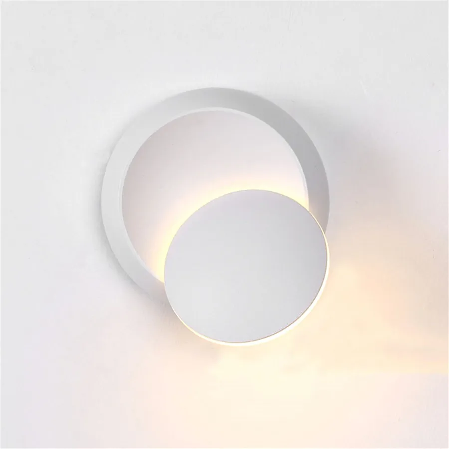 Round White Body Thrisdar креативный регулируемый светодиодный настенный светильник с поворотом на 360 градусов, круглая прикроватная тумбочка для спальни, Коридорная лампа для коридора, скандинавские настенные светильники - Цвет абажура: Round White Body