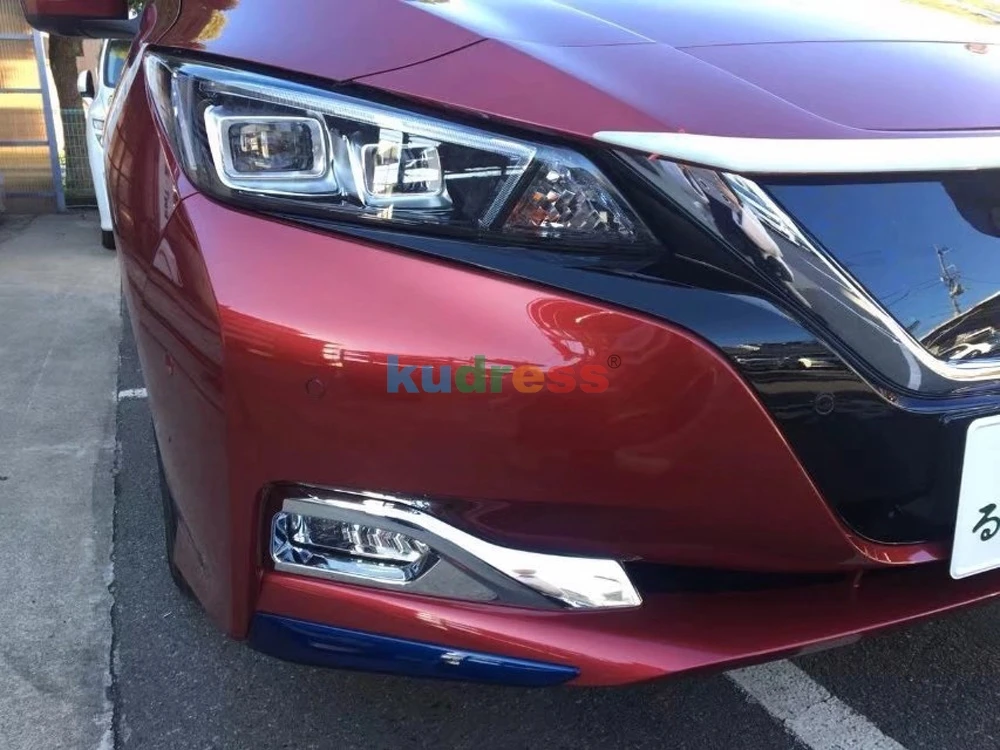 Для Nissan Leaf Хром передний бампер ОТРАЖАТЕЛЬ противотуманная фара Крышка лампы Отделка молдингом рамка противотуманных фар Стайлинг