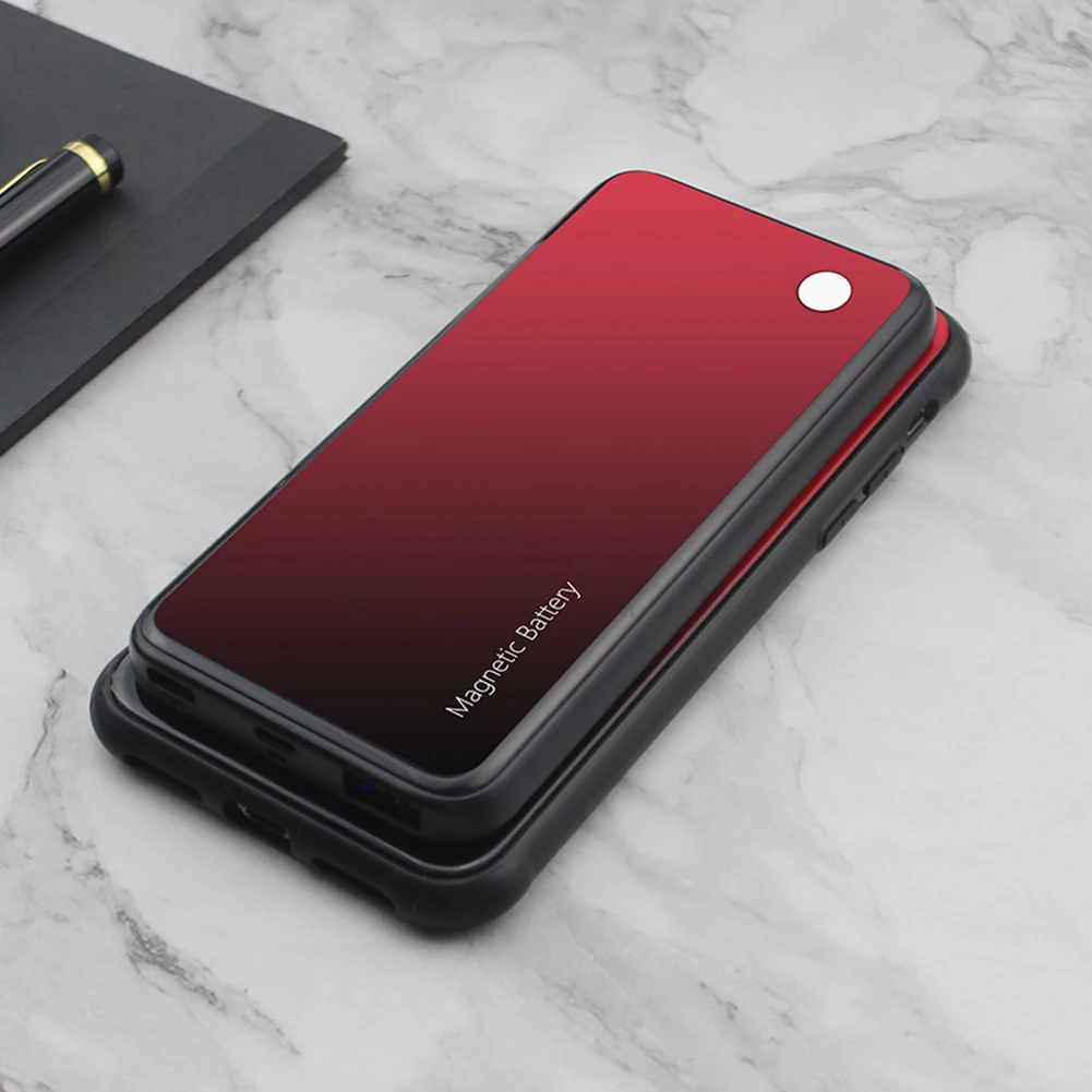 Для samsung Note9 магнитное зарядное устройство с зажимом для задней панели беспроводной быстрой зарядки телефон с противоударной защитой крышка Сплит батарея