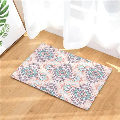 Flannel geometric door mats Household bathroom door mats foot mats long bedroom mats - Цвет: 12
