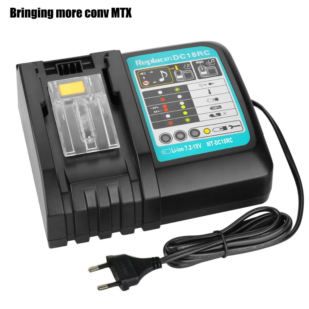 

NEW DC18RCT Li-ion Battery Charger 3A Charging Current for Makita 14.4V 18V BL1830 Bl1430 DC18RC DC18RA Power tool + USB port