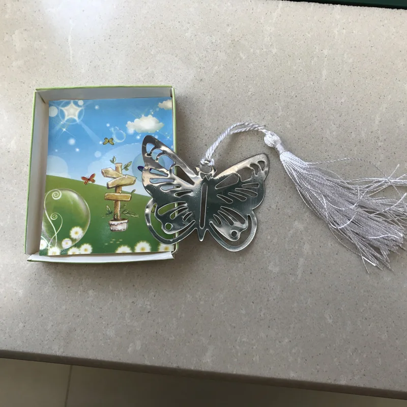 100 шт./лот бабочка закладки для свадьбы и подарки baby shower сувениры для вечеринки ко дню рождения Подарочное свадебное украшение вечерние поставки