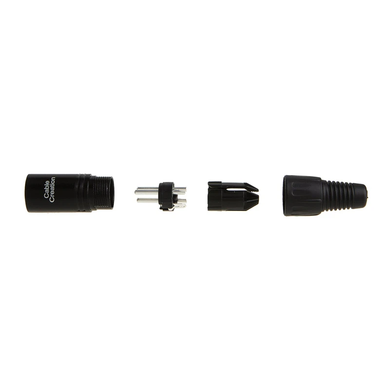 [2-PACK] 3 Pin XLR Сделано в Китае припоя Тип микрофон линия мужской разъем, черный Корпус