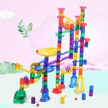 Пластиковые DIY гоночный лабиринт трек Строительные блоки Набор игрушек для детей строительство подарок для детского дня развивающие творческие игрушки