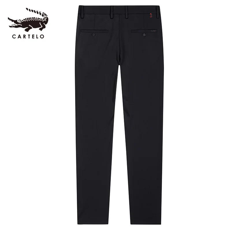 Черный Men's Business Casual Slim Pants Cotton Straight Pants Trousers for Men Male 2081 Cartelo Brand New - Цвет: Черный
