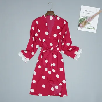 

Navy Blue Women Summer Robe Bathrobe Yukata Lady Rayon Kimono Bath Gown Nightgown Sleepwear Sleepshirts Pijama Mujer M-XL