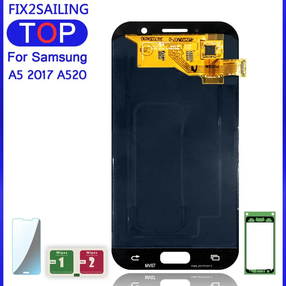 Super AMOLED ЖК дисплей A520 100% тестирование рабочий сенсорный экран в сборе для Samsung Galaxy