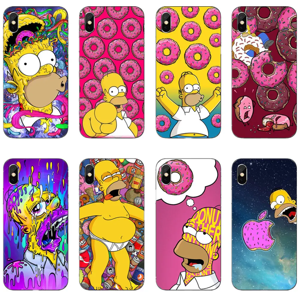 

Simpson eats apples to eat doughnuts funny logo Soft TPU phone back cover for iPhone MAX XR XS X10 6Plus SE 5 5S 6 6S 7 8Plus