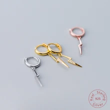 Модные маленькие серьги с молниями, серьги из стерлингового серебра S925 пробы для женщин, простые золотые/серебряные/розовые золотые цвета, Подарочные ювелирные изделия