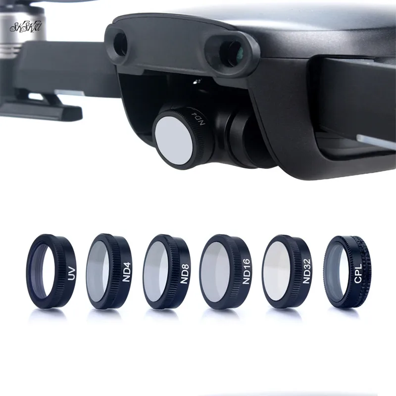 Фотофильтры ND4 + ND8 ND16 ND32 UV CPL ND фильтр оптический стеклянный объектив для DJI Mavic Air