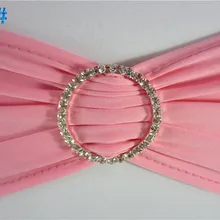 Розовый спандекс стул полосы с бриллиантами пряжки/эластичные стул створки для банкета стулья, стул из лайкры ремень