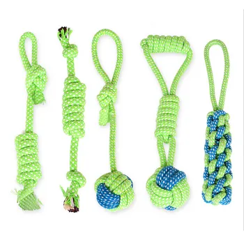 

7pcs Cotton Dog Rope Toy Knot Puppy Chew Teething Toys Teeth Cleaning Pet Palying Ball For Small Medium Large Dogs