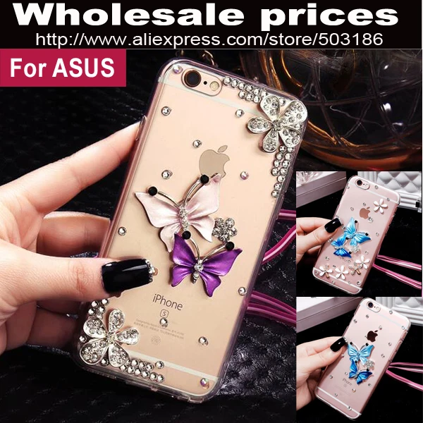 

Butterfly Diamond Flower Rhinestone case For Asus ZenFone 2 3 4 Ultra Laser Max Deluxe GO Zoom Selfie Pro Live AR V Plus M1