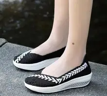 2018 New fitness slimming shoes women Elastic band woven salsa dance shoes increasing height outdoor sport