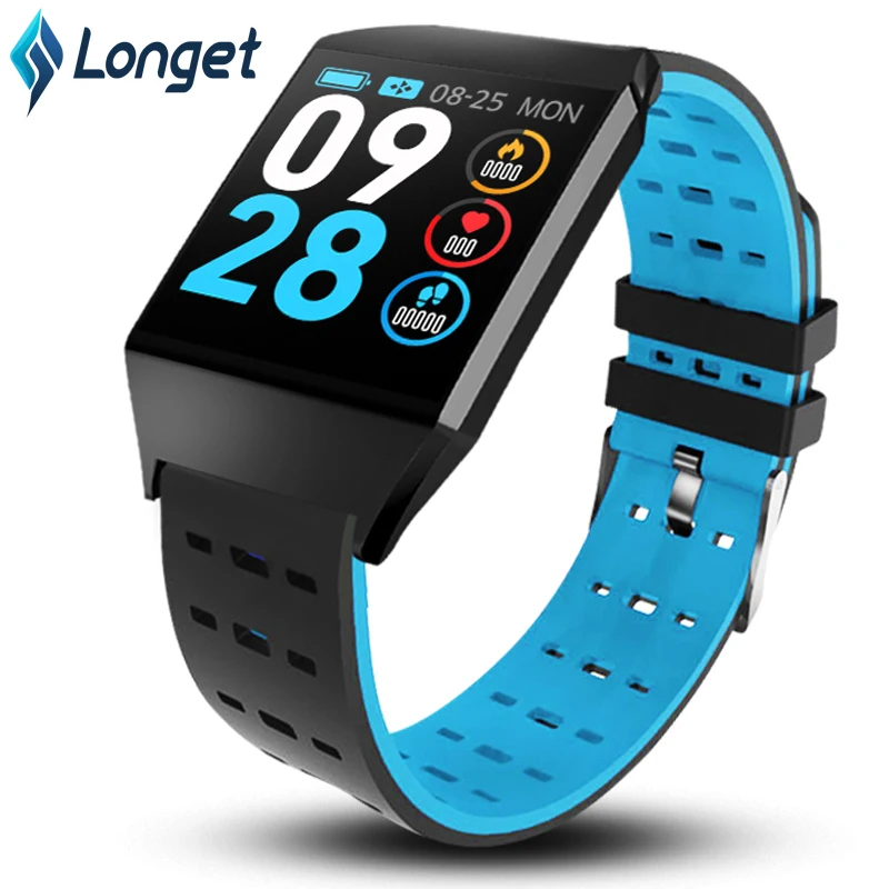 

Longet Fitness Tracker W1C Bluetooth Sleep Monitor Smart Watch Heart Rate Blood Pressure Sport Bracelet Men for iOS Android