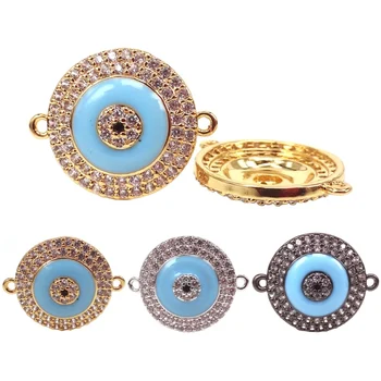 

Mixed Colors & Micro Pave CZ Evil Eye Connector Fit For Bracelet Necklace Making Jewelry Finding Accessories