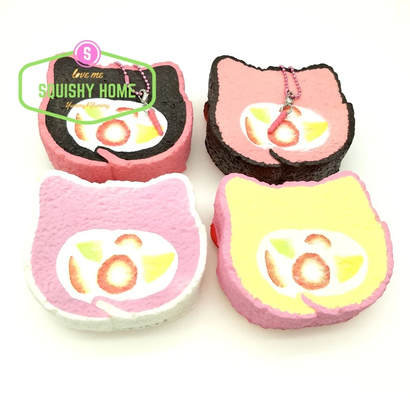 Kuutti мягкое 30 шт. аутентичный Jumbo Cat медленно поднимающийся мягкий рулонный торт хлеб милый кавайный телефонный ремешок Пылезащитная заглушка антистресс