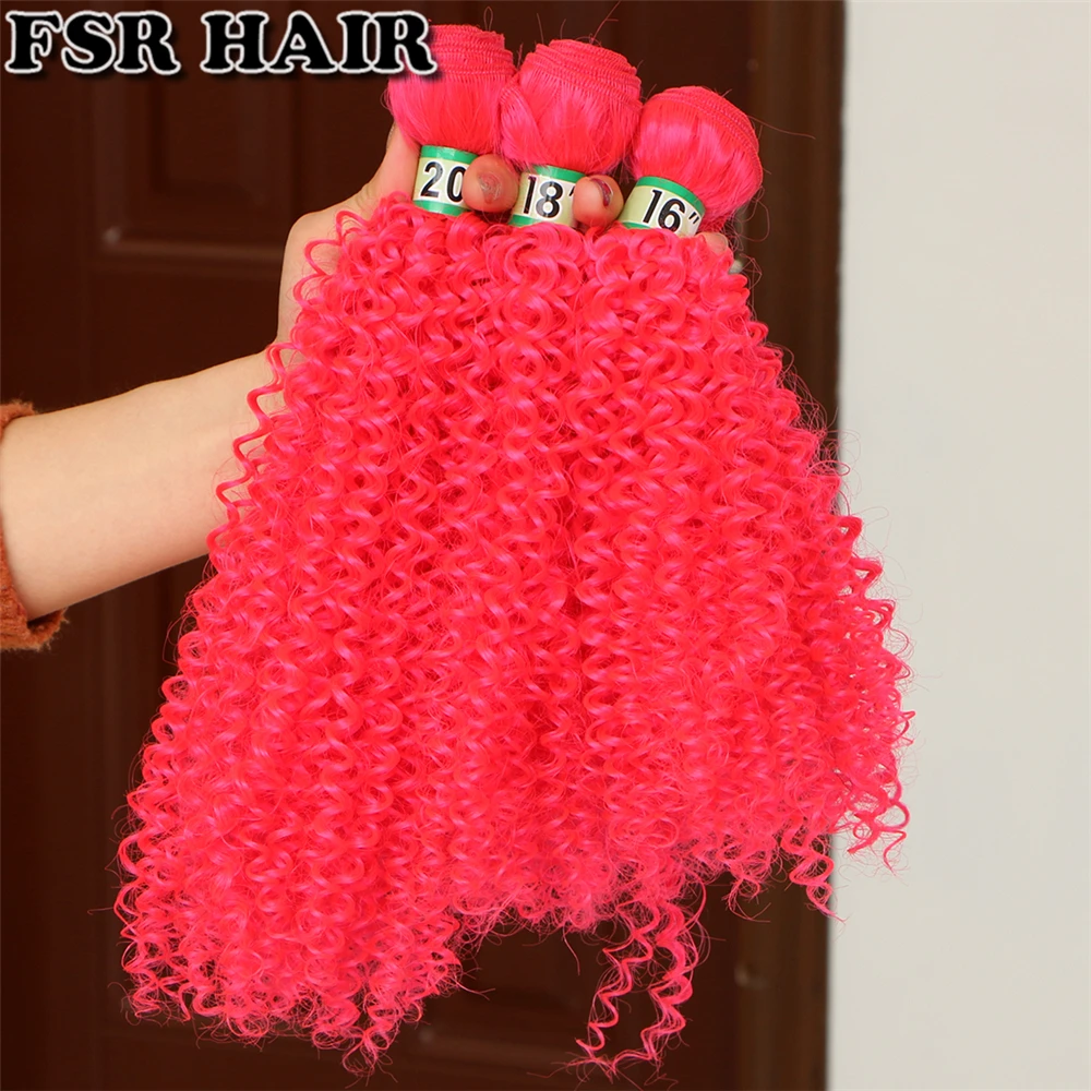 Afro Crespo Encaracolado Ombre Cor do Cabelo Preto para Verde 16 18 20 & 22 Disponível 70 G/peça Extensão do Cabelo Sintético 28 disponível 70 g peça extensão do cabelo sintético