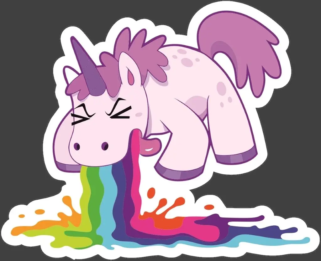 Unicorn beast spit color reflective car sticker motorized decal