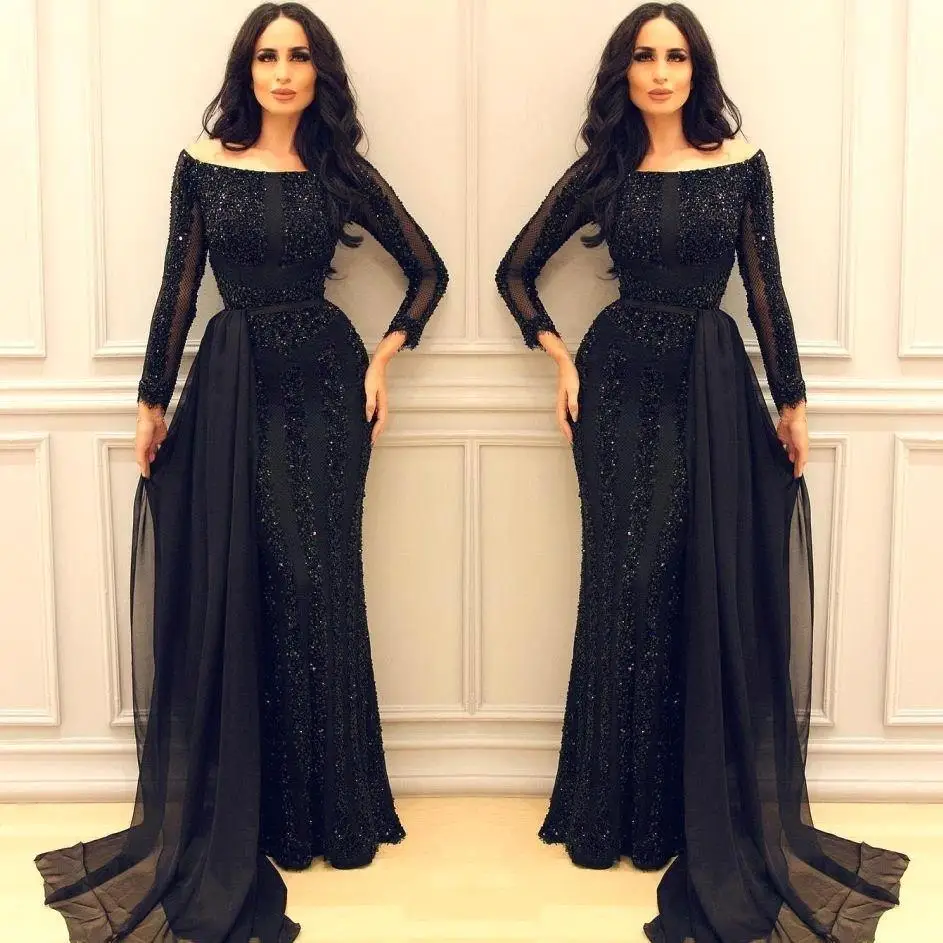 Vestidos de festa элегантное платье русалки черного и темно синего цвета для выпускного