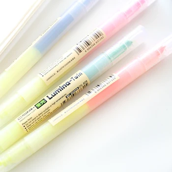 

50 pcs/Lot Lumina twin Highlighter Multi color Marker pen Stationery for paper copy fax Office material School supplies FB701