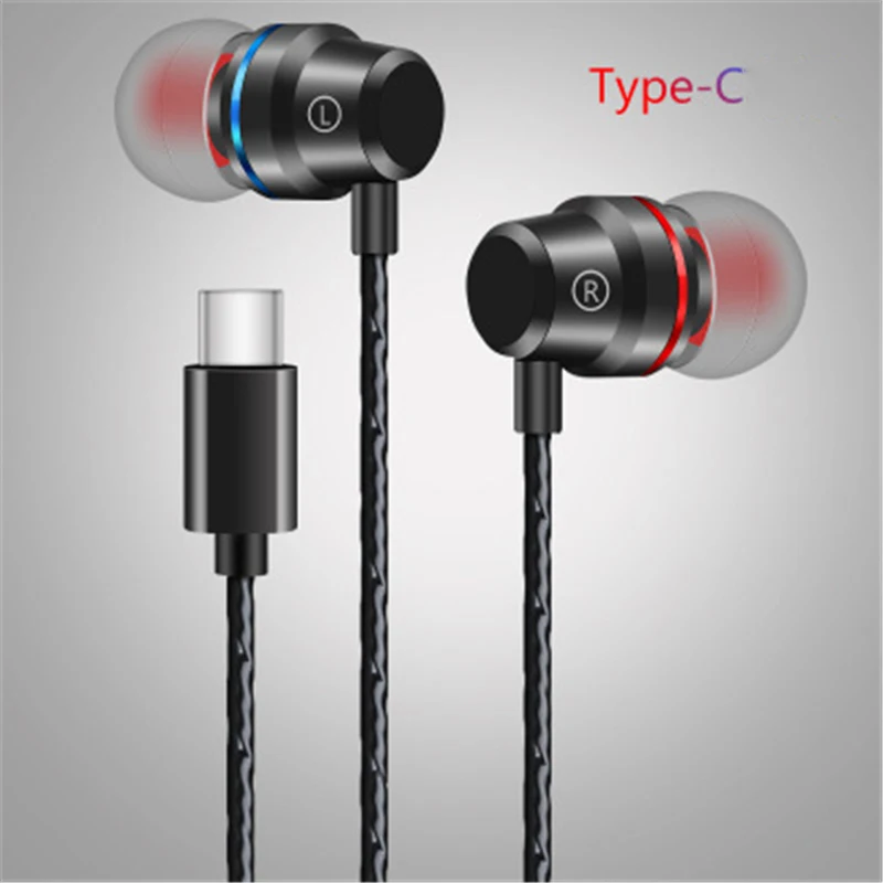 

Type-c Wired Earphone Music Earbuds Metal Stereo Game Earphone for Mobile phone With Mic For iPhone Xiaomi Huawei Sport Headset