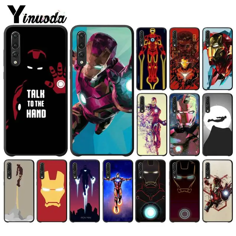 

Yinuoda Deadpool Iron Man Marvel Avengers Black Phone Cover for Huawei P9 P10 Plus Mate9 10 Mate10 Lite P20 Pro Honor10 View10