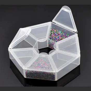 

Plastic Clear Hexagonal Powder Liquid Carrring Display Container Case Storage Box 9x9x2cm