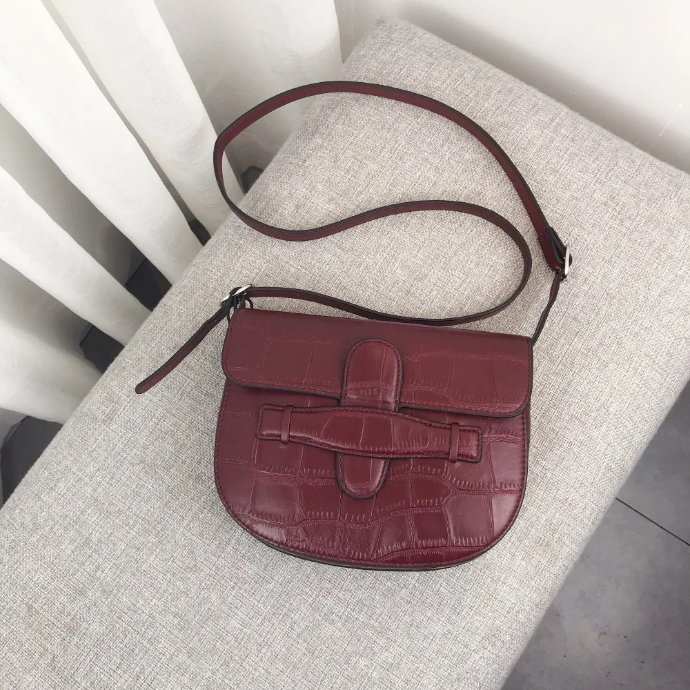 

Kafunila vintage genuine leather women saddle bags high quality fashion famous brand designer shoulder mini bags bolsa feminina