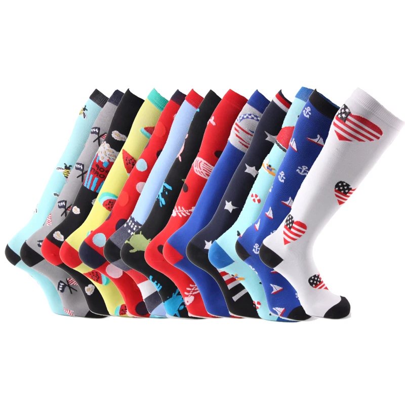 Compression Socks Men& Women Fit Running,Nurses, Flight Travel& Maternity Pregnancy- Boost Stamina, Executive Length Fancies