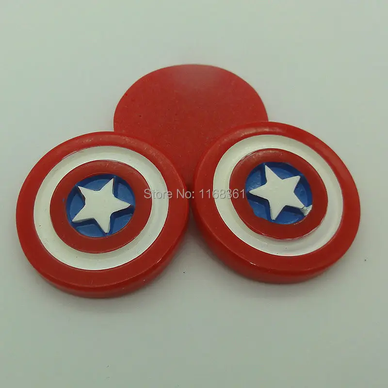 1pcs/lot resin flat back Halloween Captain America logo 35mm Cabochons Scrapbooking Hair Bow DIY Christmas decration C110-2