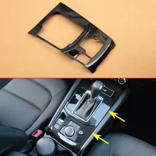 Cobertura Do Painel de Botões de Mudança de velocidades Para Mazda CX-5 (KF) 2017 2018 2019 LHD Transmissão Automática De Fibra De Carbono Acessórios de Cobertura