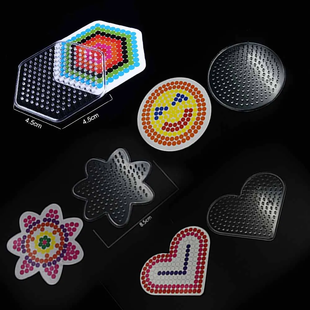 

4 models different shape 5mm EVA hama beads Template Pattern DIY Toys Children Creative Plastic Puzzle perler beads template