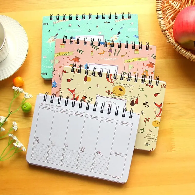 

New South Korean creative stationery weekly plan learning notebook efficiency notepad agenda coil book School Office Supplies