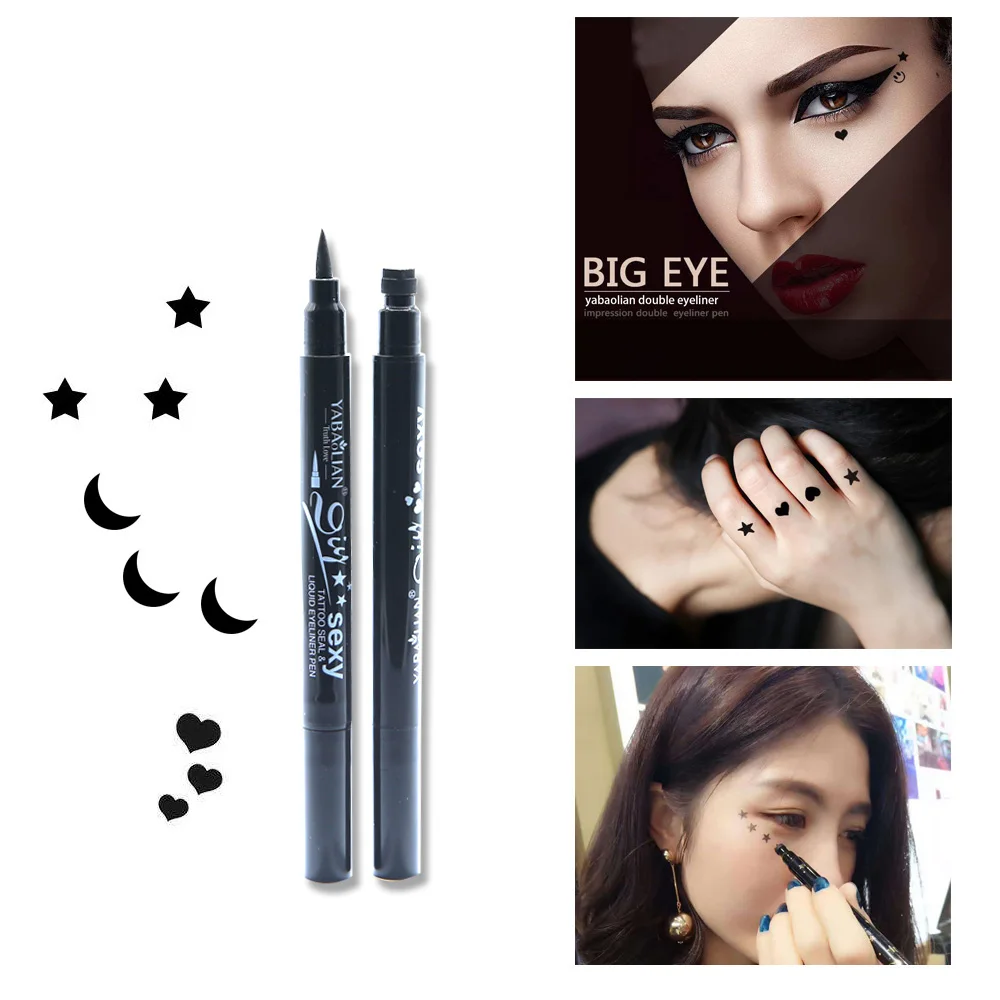 New 3D Seal Double Head Black affix a seal Eyeliner long lasting