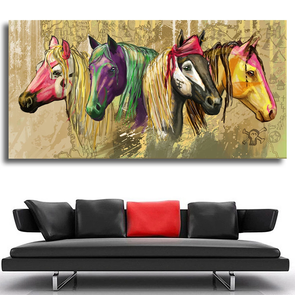 Wall Art Modern Horse Abstract oil paintings Wall Painting Home