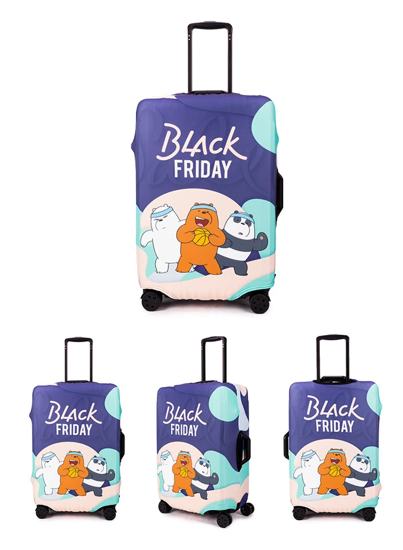 Защитный чехол для багажа с рисунком медведя из мультфильма, эластичные защитные чехлы, чехол на колесиках, пылезащитный чехол для 18-32 дюймов, аксессуары для путешествий