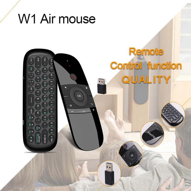 W1 Keyboard Mouse Wireless 2.4G Fly Air Mouse Rechargeble