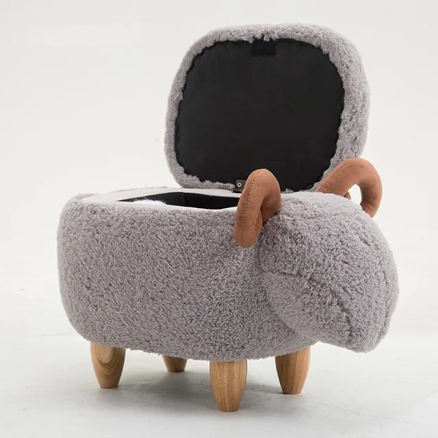 Sheep Storage Stool Animal Ottoman Footrest Stool/Padded Seat with