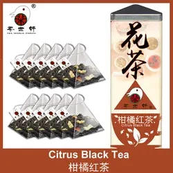3g * 10 шт.. Высокое качество цитрусовый черный чай треугольник высокого класса Клубные чайные пакетики для похудения красота аромат