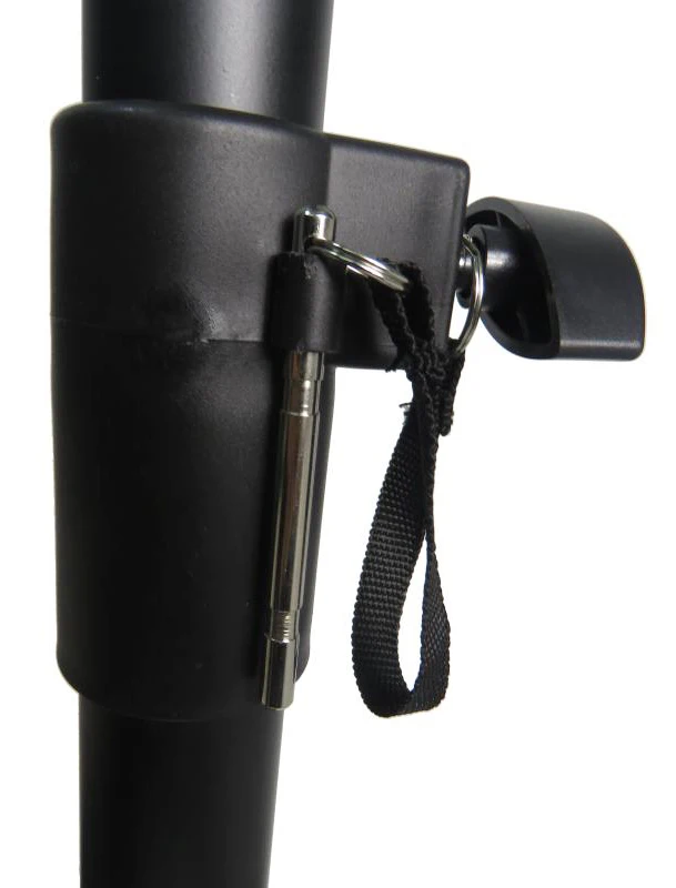 powered audio speaker stand mount holder tripod duty easy mobility safety pin knob tension locking for stability