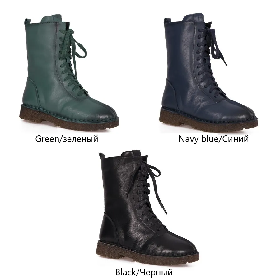 BELISS winter boots women 2018 fashion soft genuine leather warm wool snow boots platform woman mid calf waterproo (12)