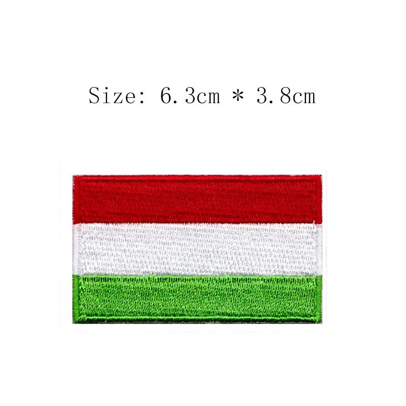 Венгерский 6,3 см Широкий вышивной Флаг патч в городе шьют оптом глажка пришить шапки левый нагрудный рукав патч - Цвет: Hungary